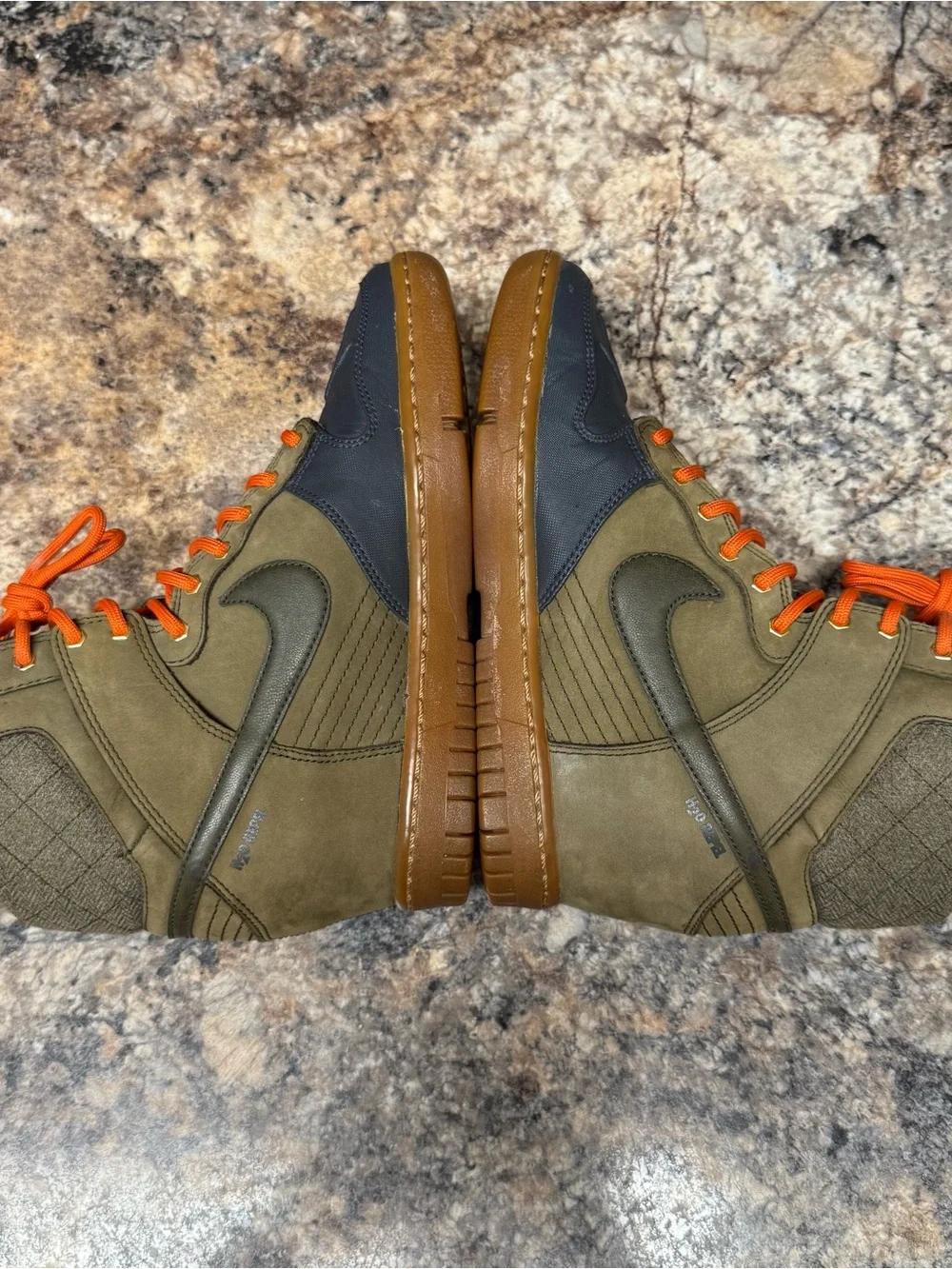 Nike Dunk Sky Hi Dark Loden Wedge Size 6.5 Shoe Sneaker Boot Green Orange